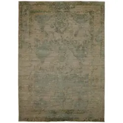 Orientteppich 200/140 cm Mantra Gr&uuml;n, Beige
