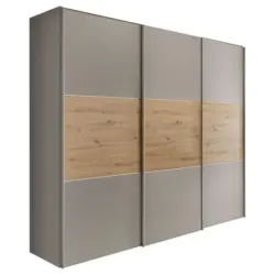 Schwebet&uuml;renschrank in Hellgrau, Eiche Artisan