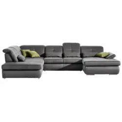 Wohnlandschaft in Mikrofaser Grau