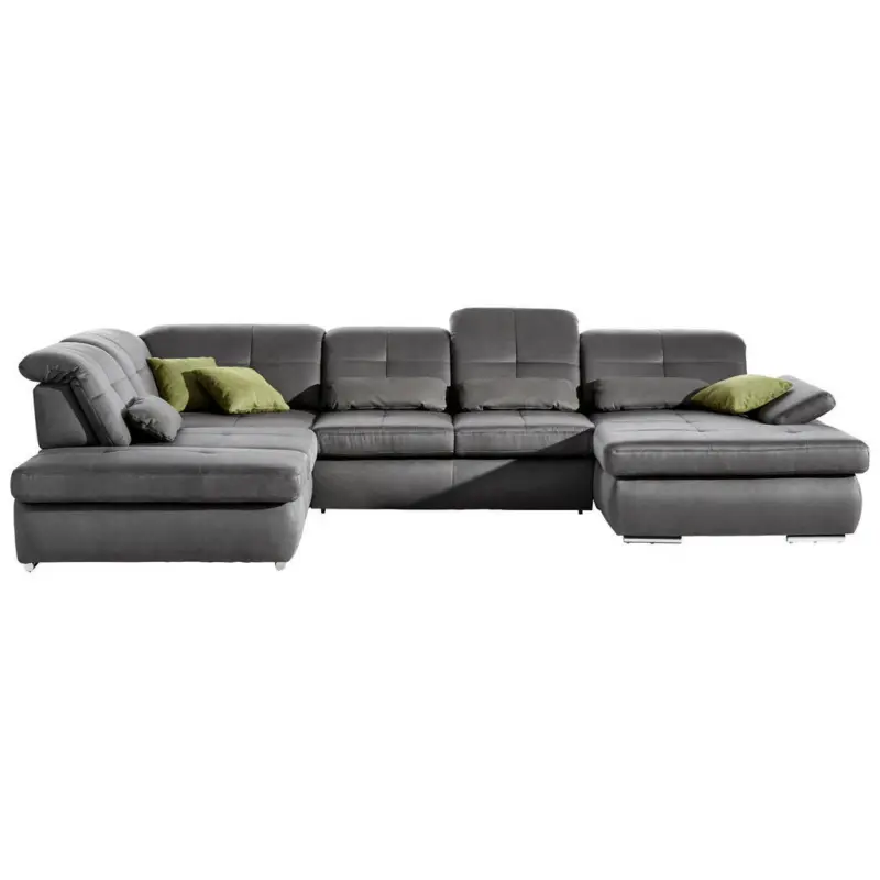 Wohnlandschaft in Mikrofaser Grau