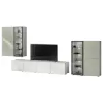 XXXLutz Lauterach - Ihr M&ouml;belhaus bei Bregenz Wohnwand in Wei&szlig;, Jadegr&uuml;n 425,3/204,6/58,5 cm