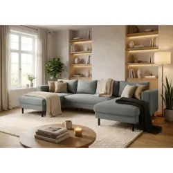 Wohnlandschaft in Struktur Anthrazit