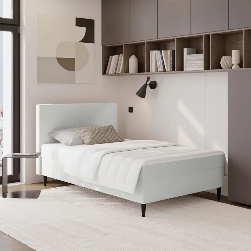 Boxbett 90/200 cm in Grau