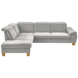 Ecksofa in Flachgewebe Wei&szlig; 243/301 cm