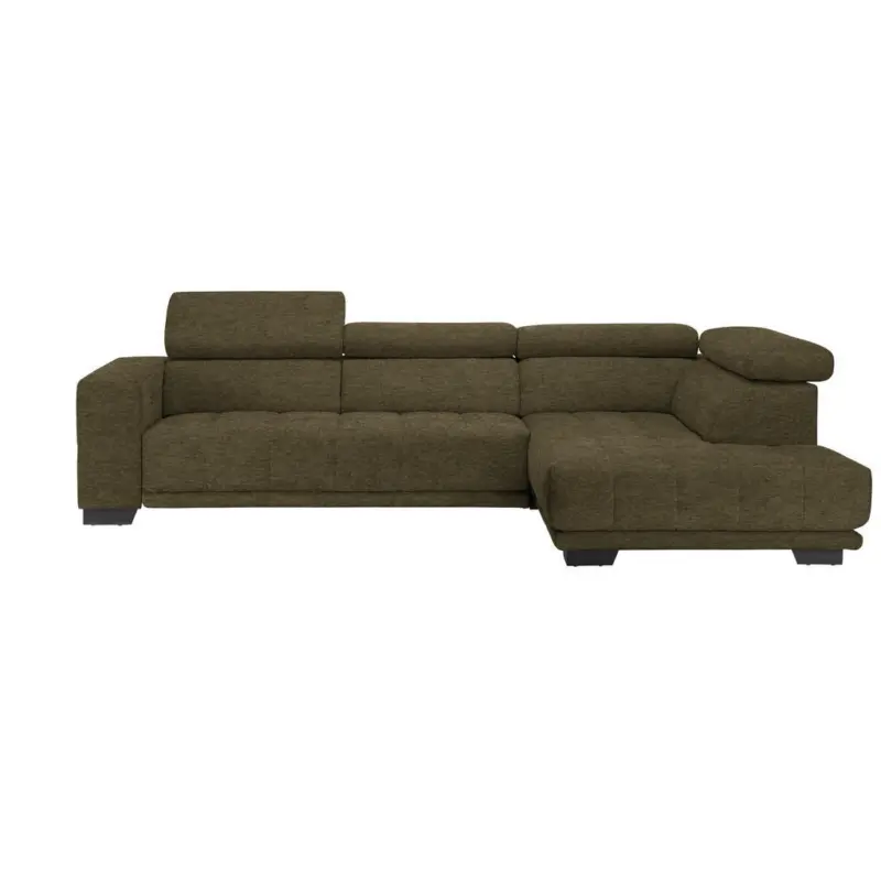 Ecksofa in Mikrofaser Dunkelgr&uuml;n 301/207 cm