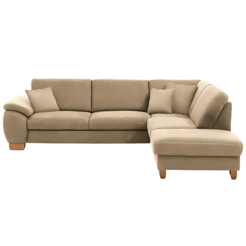 Ecksofa in Mikrofaser Beige 286/236 cm