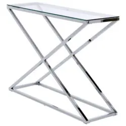 Konsolentisch in Metall, Glas 100/30/74 cm
