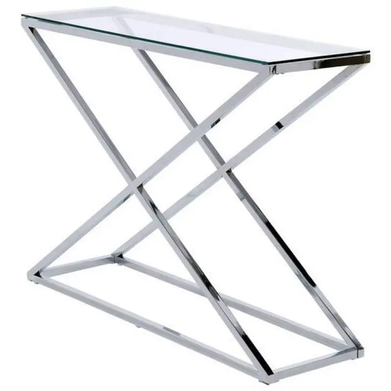 Konsolentisch in Metall, Glas 100/30/74 cm