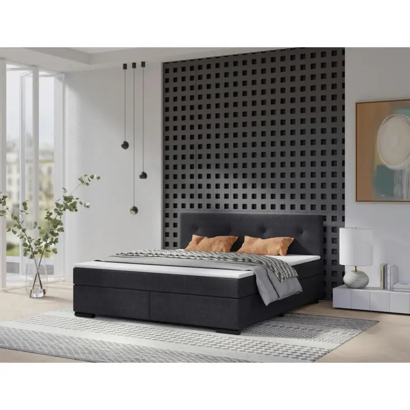 Boxspringbett 160/220 cm in Anthrazit