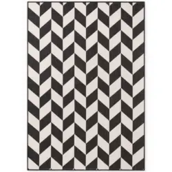 Flachwebeteppich 120/170 cm Haringey Schwarz, Wei&szlig;