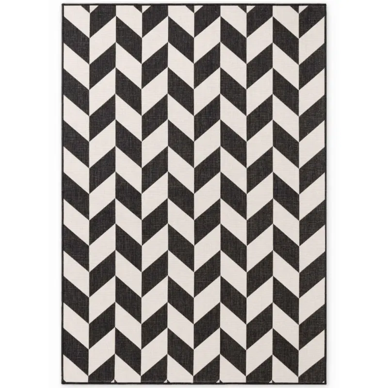 Flachwebeteppich 120/170 cm Haringey Schwarz, Wei&szlig;