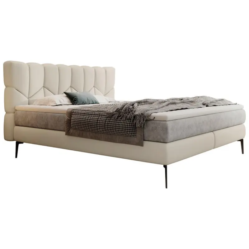Boxspringbett 160/200 cm in Creme