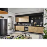 XXXLutz Lauterach - Ihr M&ouml;belhaus bei Bregenz K&uuml;chenblock 430 cm in Schwarz, Eichefarben