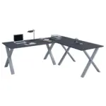 XXXLutz Lauterach - Ihr M&ouml;belhaus bei Bregenz Eckschreibtisch 190/190/76 cm in Anthrazit, Silberfarben