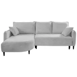 Ecksofa in Struktur Hellgrau 165/244 cm