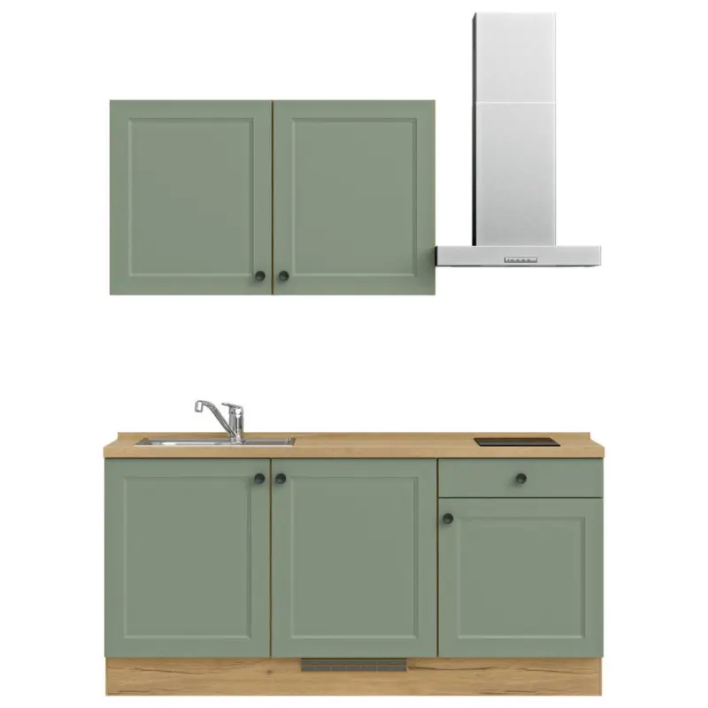 K&uuml;chenleerblock 180 cm in Eichefarben