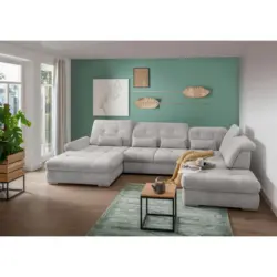 Wohnlandschaft Dalida in Chenille Grau