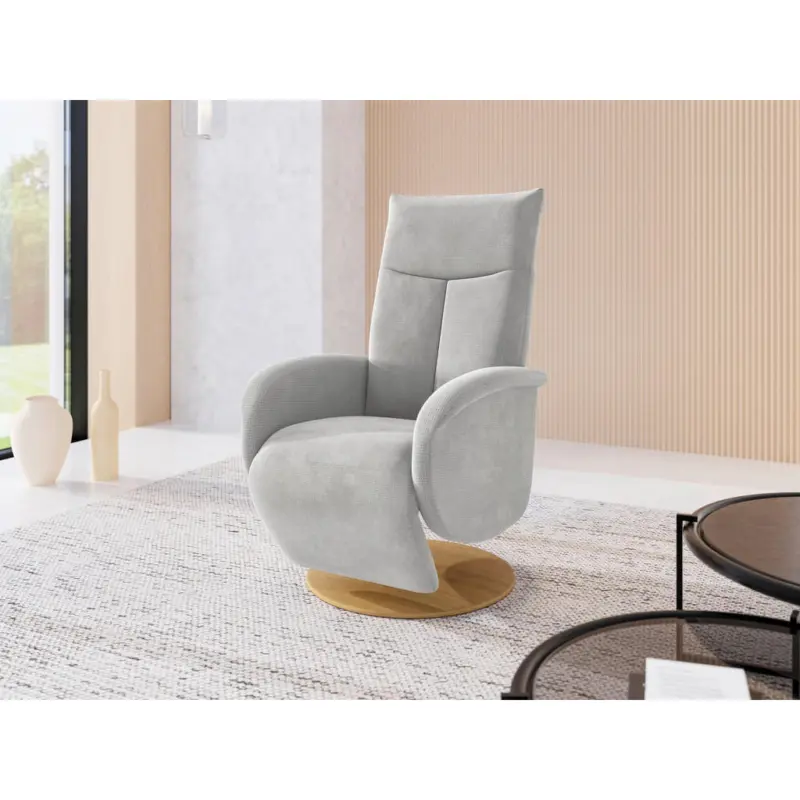 Relaxsessel in Textil Silberfarben