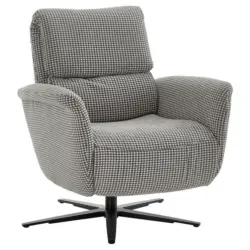 Relaxsessel in Textil Grau, Schwarz, Silberfarben
