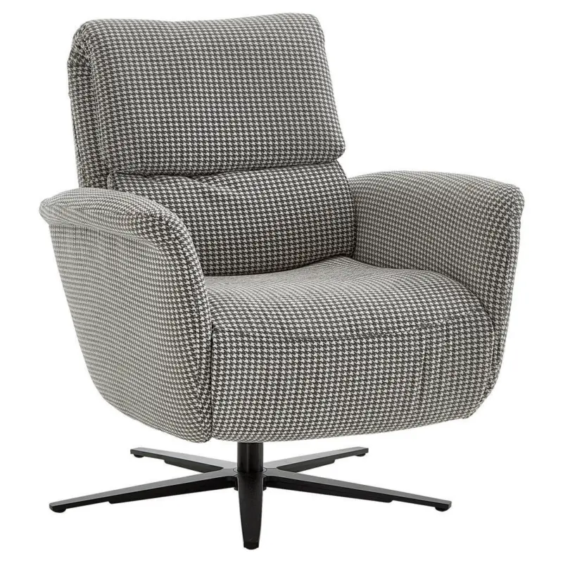 Relaxsessel in Textil Grau, Schwarz, Silberfarben
