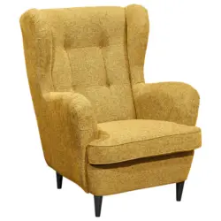 Ohrensessel in Webstoff Gelb