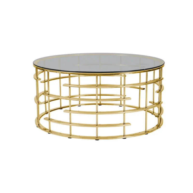 Couchtisch in Metall, Glas 90/90/42 cm