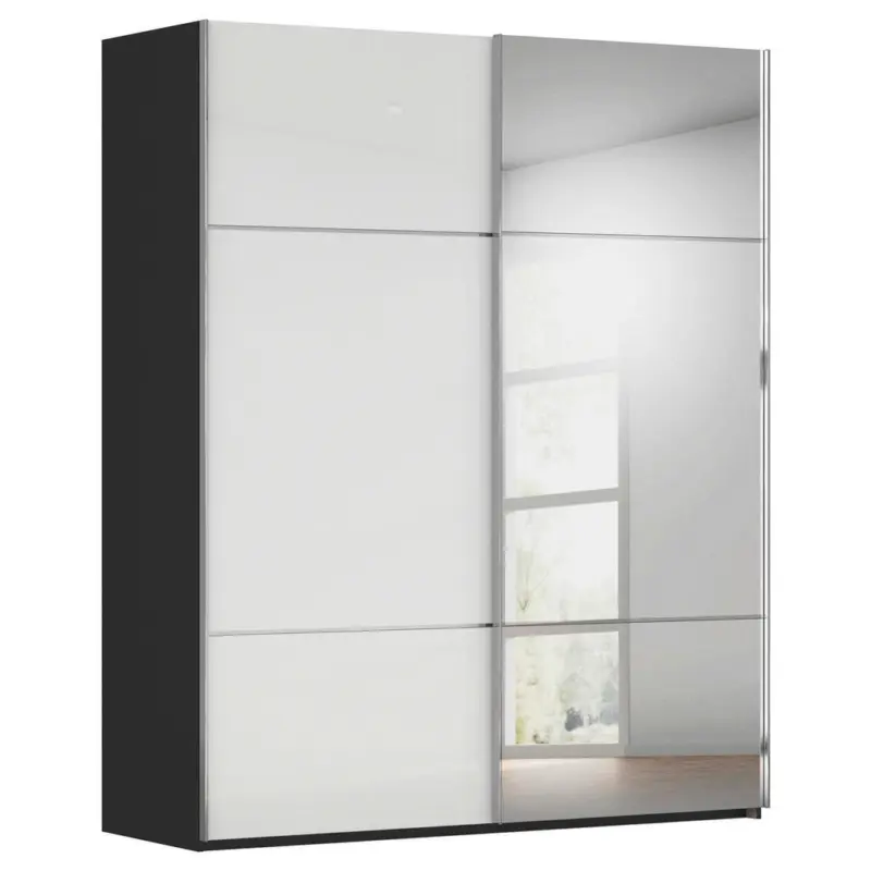 Schwebet&uuml;renschrank in Schwarz, Wei&szlig;