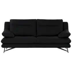 3-Sitzer-Sofa Cezanne in Echtleder Schwarz