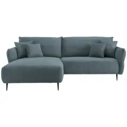 Ecksofa in Cord Petrol 178/264-302 cm