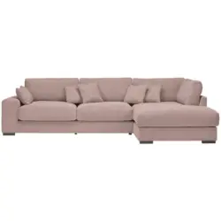 Ecksofa in Cord Rosa 340/205 cm