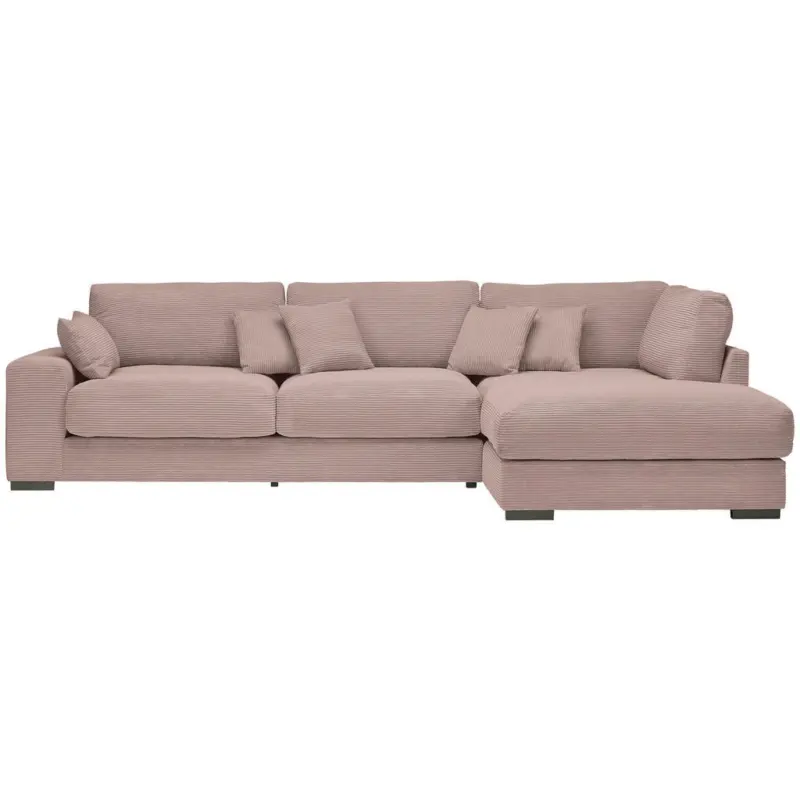Ecksofa in Cord Rosa 340/205 cm