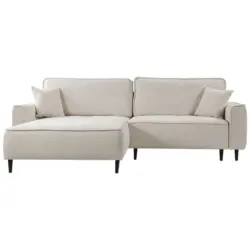 Ecksofa in Flachgewebe Beige 183/263 cm