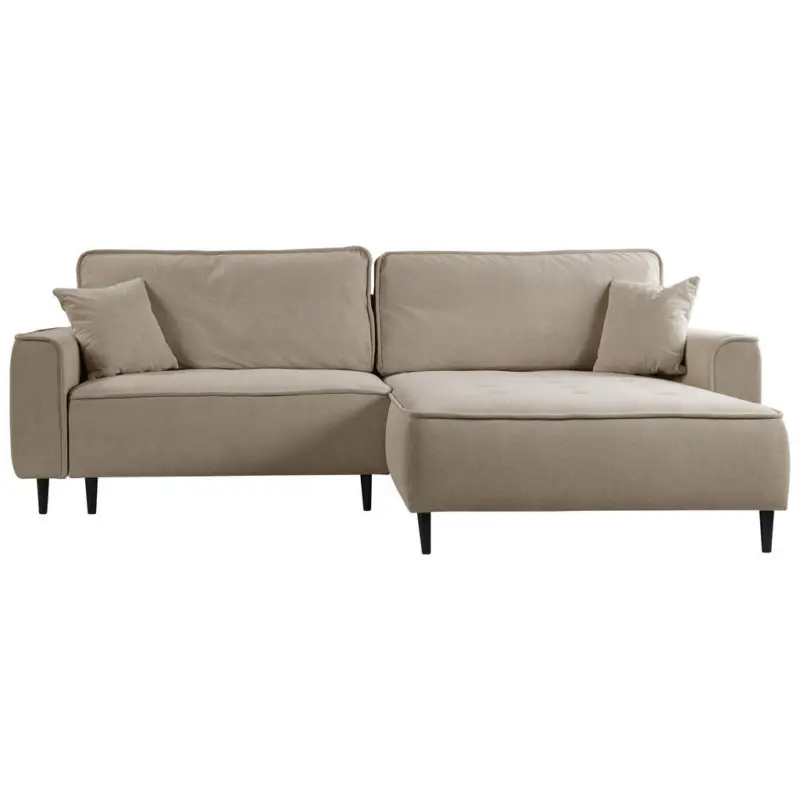 Ecksofa in Flachgewebe Cappuccino 263/183 cm
