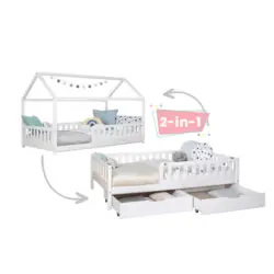 Stauraumbett 100/200 cm in Wei&szlig;