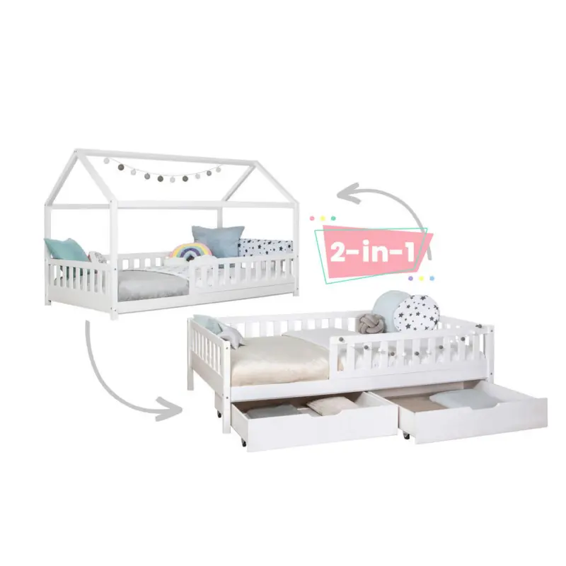 Stauraumbett 100/200 cm in Wei&szlig;