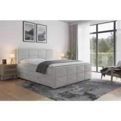 Boxspringbett 180/200 cm in Hellgrau