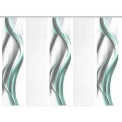 Fl&auml;chenvorhang in Grau, Wei&szlig;, Mintgr&uuml;n blickdicht