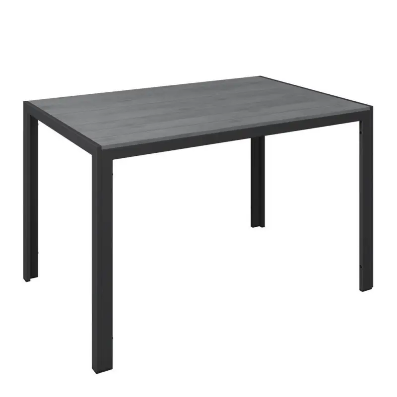 Gartentisch Metall, Kunststoff Grau, Dunkelgrau rechteckig