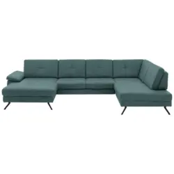 Wohnlandschaft in Lederlook, Mikrofaser T&uuml;rkis