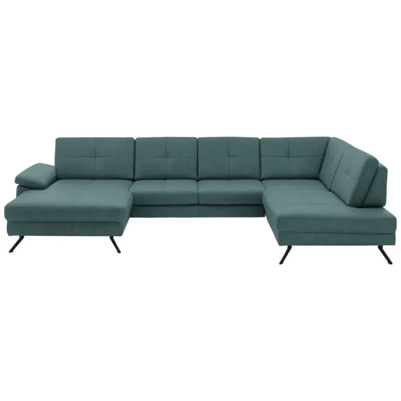 Wohnlandschaft in Lederlook, Mikrofaser T&uuml;rkis