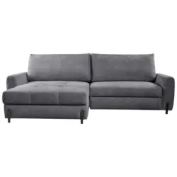 Ecksofa in Struktur Grau 162/265 cm