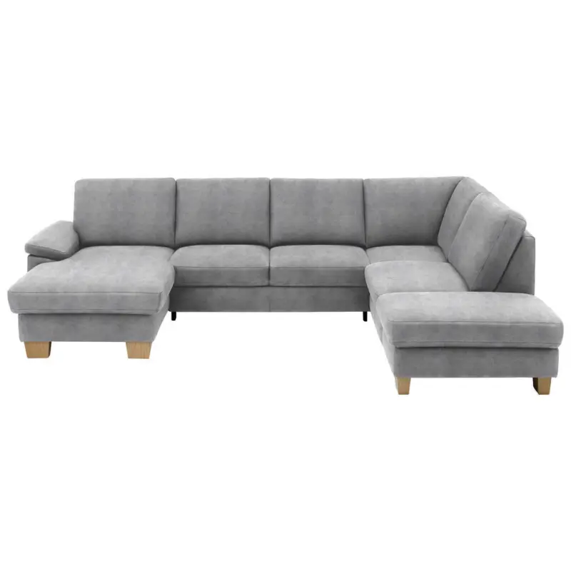 Wohnlandschaft in Velours Hellgrau