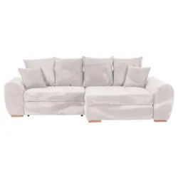 Ecksofa in Cord Naturfarben