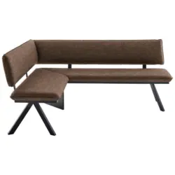 Eckbank 165/205 cm in Schwarz, Dunkelbraun