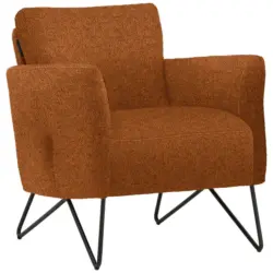Sessel in Chenille, Mikrofaser Cognac