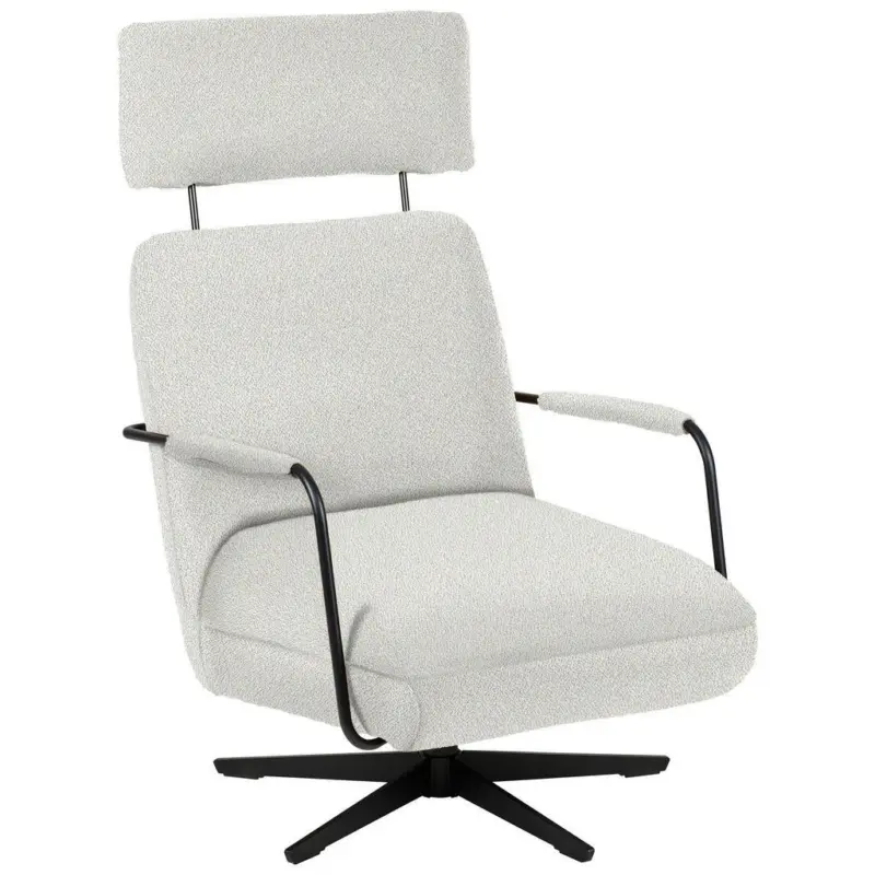 Sessel in Flachgewebe, Boucl&eacute; Wei&szlig;