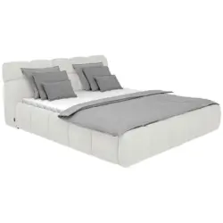 Polsterbett inkl. Bettkasten Lattenrost, Bettkasten Creme 180/200 cm