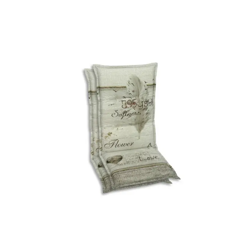 Sesselauflagenset in Beige Federn