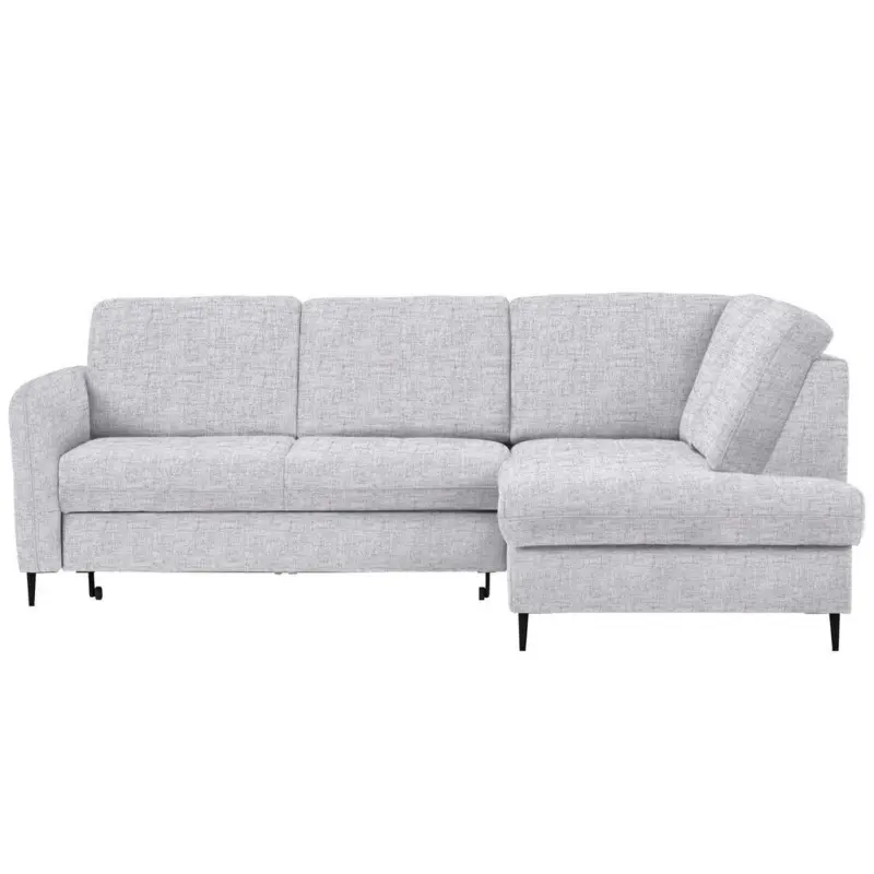 Ecksofa in Chenille Hellgrau