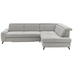 Ecksofa in Chenille Hellgrau 310/220 cm